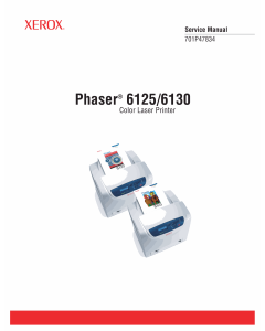 Xerox Phaser 6125 6130 Parts List and Service Manual
