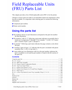 Xerox Phaser 7300 Parts List Manual