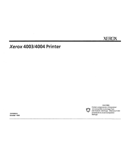 Xerox Printer 4003 4004 Dot-Matrix Printer Parts List and Service Manual