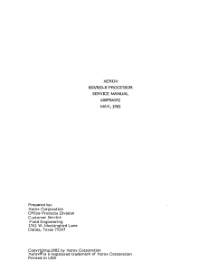 Xerox Printer PROCESSOR 820 820II Maintenance Service Manual