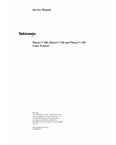 Xerox Tektronix-Phaser-200 220 240 Parts List and Service Manual