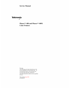 Xerox Tektronix-Phaser-480 480X Parts List and Service Manual