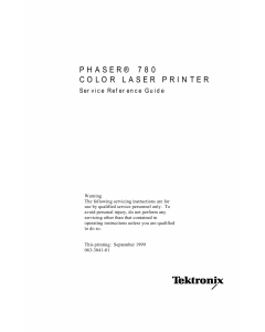 Xerox Tektronix-Phaser-780 Parts List and Service Manual