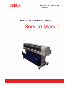 Xerox WideFormat 7142 Parts List and Service Manual
