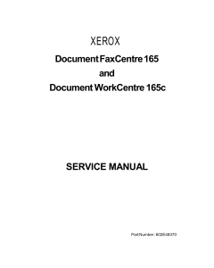 Xerox WorkCentre DWC-165c Parts List and Service Manual