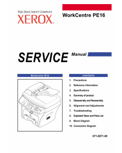 Xerox WorkCentre PE-16 Parts List and Service Manual