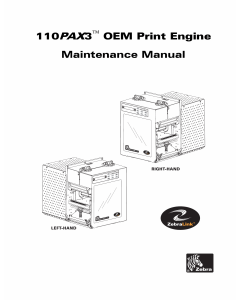 Zebra Label 110PAX3 Maintenance Service Manual
