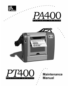 Zebra Label PT400 Maintenance Service Manual
