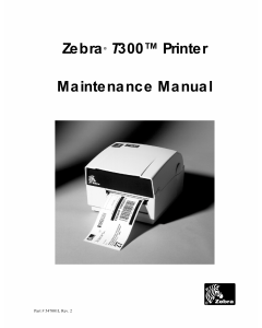 Zebra Label T300 Maintenance Service Manual