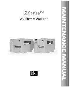 Zebra Label Z4000 Z6000 Maintenance Service Manual