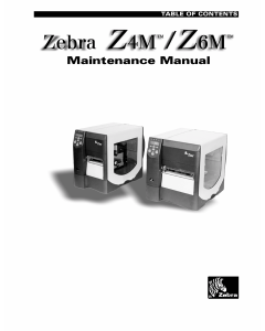 Zebra Label Z4M Z6M Maintenance Service Manual