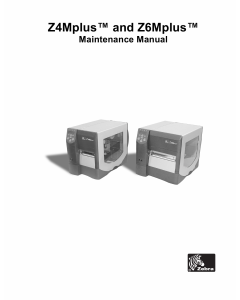Zebra Label Z4Mplus Z6Mplus Maintenance Service Manual