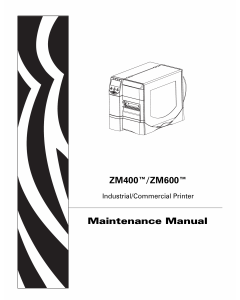 Zebra Label ZM400 ZM600 Maintenance Service Manual