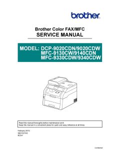 Brother Inkjet-MFC 9130CW 9140DN 9330CDW 9340CDW Inkjet-DCP 9020CDN 9020CDW Service Manual
