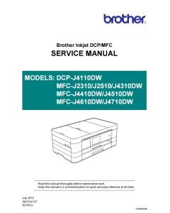 Brother Inkjet-MFC J2310DW J4310DW J4410DW J4510DW J4610DW J4710DW Inkjet-DCP J4110DW Service Manual
