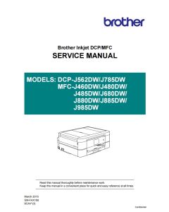 Brother Inkjet-MFC J460DW J480DW J485DW J680DW J880DW J885DW J985DW Inkjet-DCP J562DW J785DW Service Manual