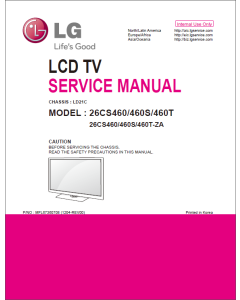 LG LCD TV 26CS460 26CS460S 26CS460T Service Manual