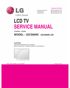 LG LCD TV 32CS669C Service Manual