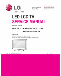 LG LCD TV 32LM3400 32LM340S 32LM340T Service Manual 