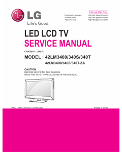 LG LCD TV 42LM3400 42LM340S 42LM340T Service Manual 