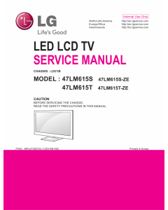 LG LCD TV 47LM615S 47LM615T Service Manual 