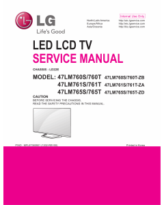LG LCD TV 47LM760S 47LM760T 47LM761S 47LM761T 47LM765S 47LM765T Service Manual 
