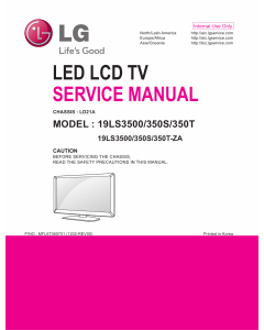 LG LED TV 19LS3500 19LS350S 19LS350T Service Manual