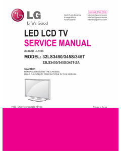 LG LED TV 32LS3450 32LS345S 32LS345T Service Manual 