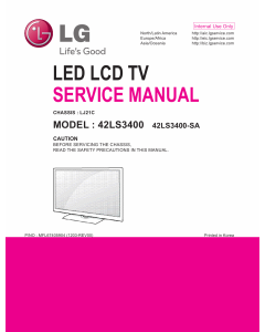 LG LED TV 42LS3400 Service Manual 