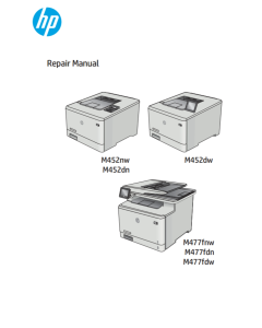 HP Cplor LaserJet Pro M452 M477 Service Manual (Repair Manual).
