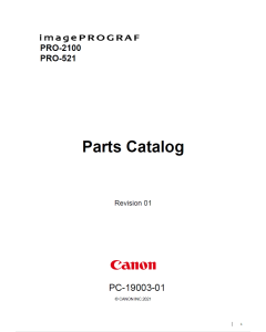 CANON imagePROGRAF PRO-2100 PRO-521 Parts Manual