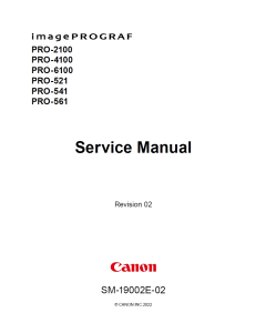 Canon ImagePROGRAF PRO-2100 4100 6100 PRO-521 541 561 Service Manual