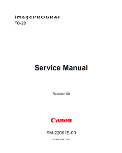 Canon ImagePROGRAF TC-20 TC-20M TC-5200 TC-5200M Parts Manual