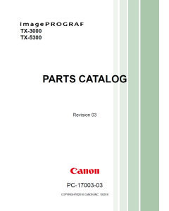 CANON imagePROGRAF TX-3000 TX-5300 Parts Manual 