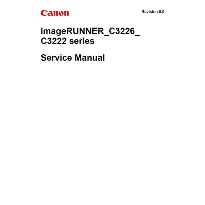 Canon imageRUNNER iR C3200 Series C3222 C3226 C3226i Service Manual