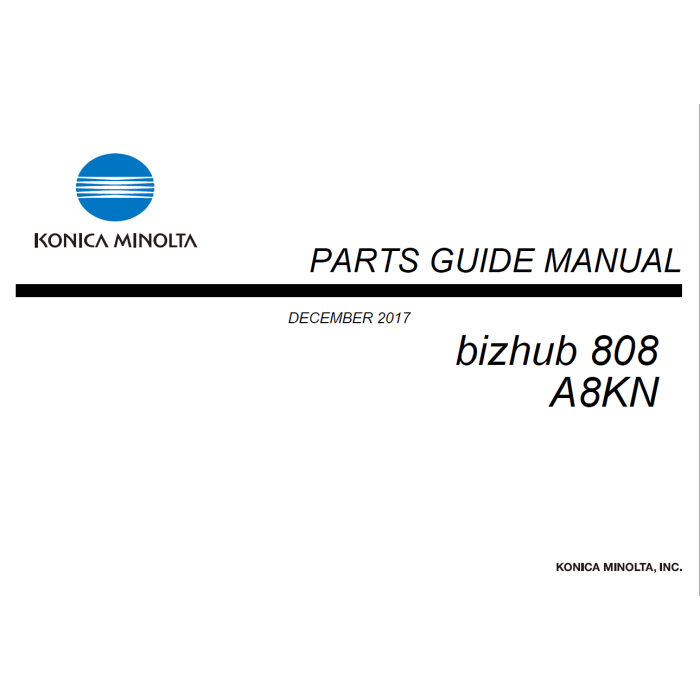 Konica-Minolta bizhub 808 Parts Manual 
