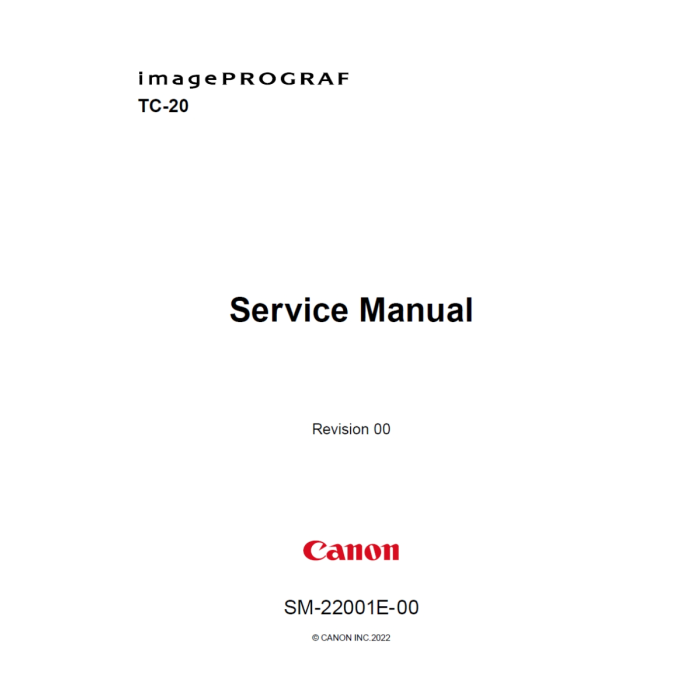 Canon ImagePROGRAF TC-20 Service Manual