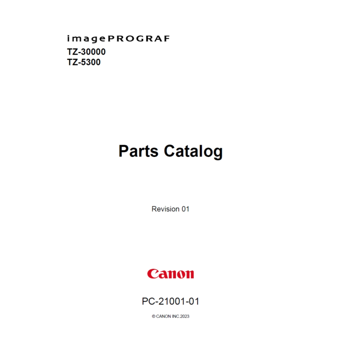 Canon ImagePROGRAF TZ-5300 TZ-30000 Service Manual