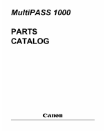 Canon MultiPASS MP-1000 Parts Catalog Manual