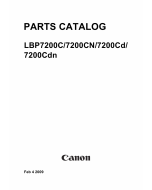 Canon imageCLASS LBP-7200C 7200CN 7200Cd 7200Cdn Parts Catalog Manual