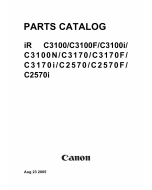 Canon imageRUNNER-iR C3100 C3170 C2580 Parts Catalog