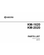 KYOCERA Copier KM-1620 2020 Parts Manual