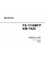 KYOCERA MFP FS-1118MFP KM-1820 Parts Manual
