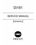 Konica-Minolta MINOLTA Di181 GENERAL Service Manual