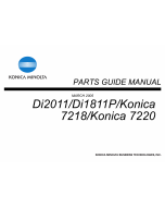 Konica-Minolta Options Di2011 Di1811P 7218 7220 Parts Manual