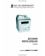 RICOH Aficio AC205 AC205L B273 G959 Parts Catalog