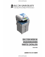 RICOH Aficio MP-2550B 2550SP 3350B 3350SP 2851SP 3351SP D017 D018 D019 D020 D084 D085 Parts Catalog