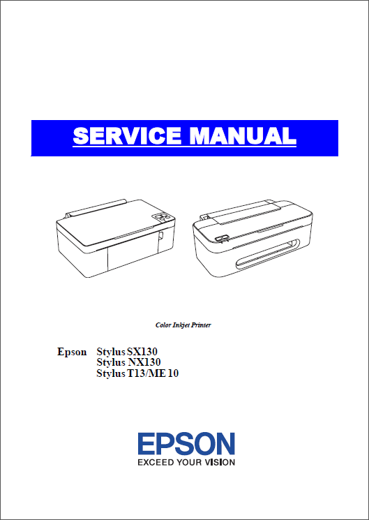 Epson Stylus SX130 NX130 T13 ME10 Service Manual